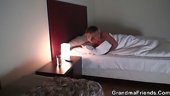 Granny Threesome With Two Young Men And A Mature Blonde