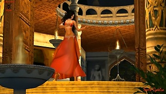 Red Belly Dancer'S Tantalizing Fantasy Dance Performance