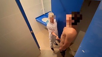 A Gym Cleaner Is Caught Jerking Off And Receives A Blowjob