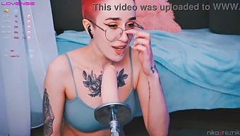 Adorable Androgynous Individual Receives Oral Pleasure From A Sex Toy