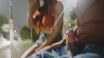 Provocative Handjob Given To A Sexy Woman Waiting At The Bus Stop!