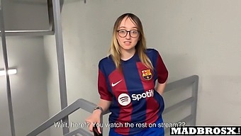 A Barcelona Fan Gets Double-Teamed By Psg Fans In The Stadium Corridors!