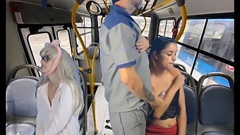 Construction Worker Pleases Himself And Has Sex With Women On The Bus In Public.